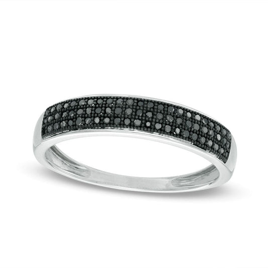 Men's 0.20 CT. T.W. Enhanced Black Natural Diamond Band in Solid 10K White Gold