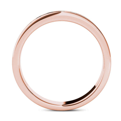 Men's 0.50 CT. T.W. Natural Diamond Seven Stone Wedding Band in Solid 14K Rose Gold