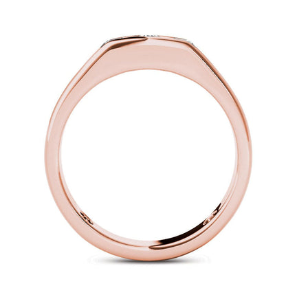 Men's 0.50 CT. T.W. Natural Diamond Three Stone Wedding Band in Solid 14K Rose Gold