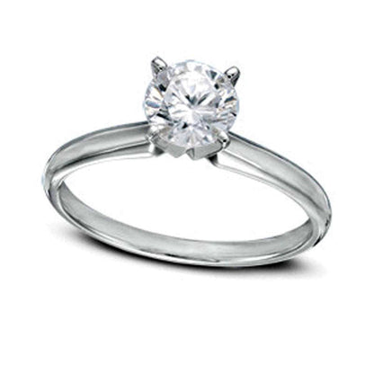Certified 1.5 CT. Natural Clarity Enhanced Diamond Solitaire Engagement Ring in Solid 14K White Gold (I/SI2)