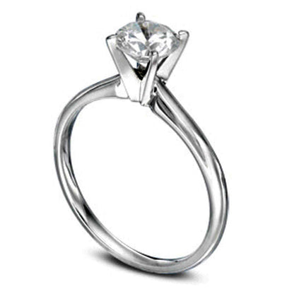 Certified 2.0 CT. Natural Clarity Enhanced Diamond Solitaire Engagement Ring in Solid 14K White Gold