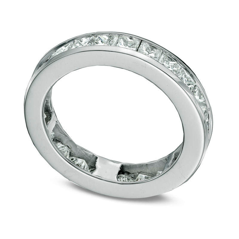 Ladies 2.0 CT. T.W. Princess-Cut Natural Diamond Eternity Channel Set Wedding Band in Solid 14K White Gold