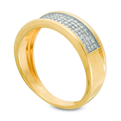 Men's 0.25 CT. T.W. Natural Diamond Wedding Band in Solid 10K Yellow Gold