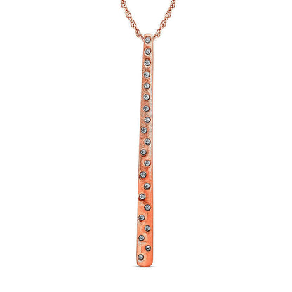 0.05 CT. T.W. Natural Diamond Linear Bar Pendant in 10K Rose Gold
