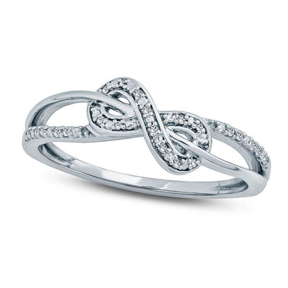 0.05 CT. T.W. Natural Diamond Infinity Ring in Sterling Silver