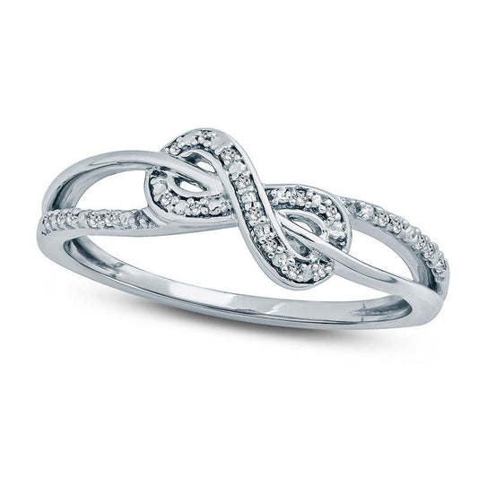 0.05 CT. T.W. Natural Diamond Infinity Ring in Sterling Silver