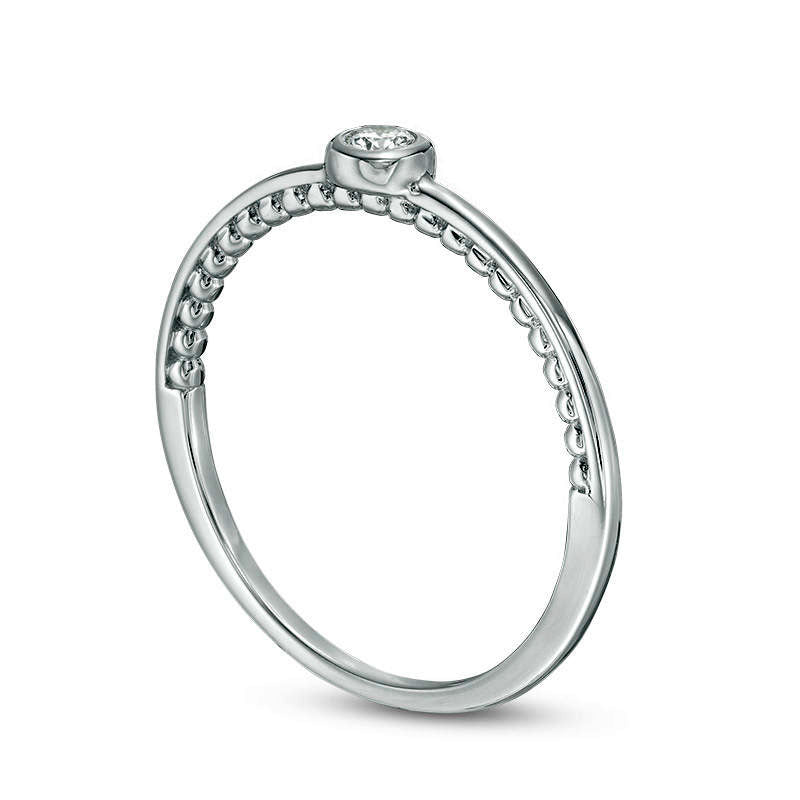 0.05 CT. Natural Clarity Enhanced Diamond Solitaire Promise Ring in Solid 10K White Gold