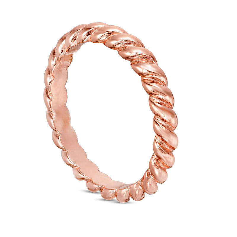 0.10 CT. T.W. Natural Diamond Antique Vintage-Style Three Piece Stackable Band Set in Sterling Silver with Solid 18K Rose Gold Plate