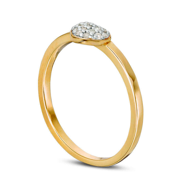 0.07 CT. T.W. Natural Diamond Claddagh Three Piece Stackable Band Set in Sterling Silver and Solid 18K Gold Plate