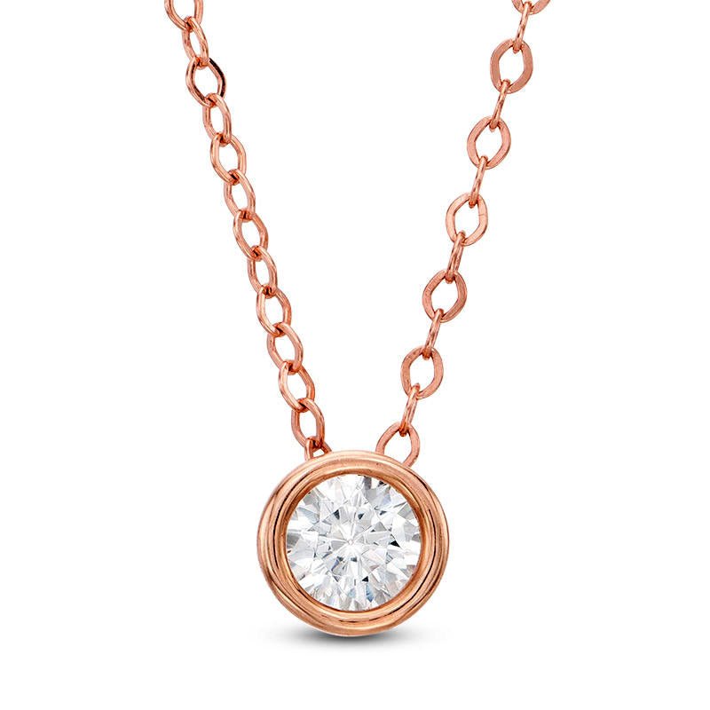 0.25 CT. Natural Clarity Enhanced Solitaire Pendant in 14K Rose Gold