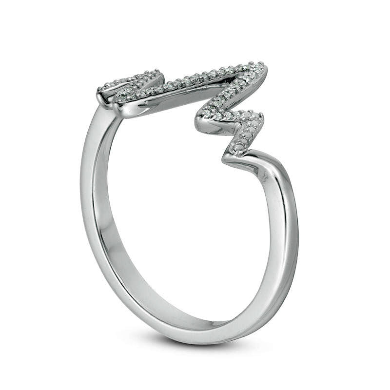 0.07 CT. T.W. Natural Diamond Heartbeat Ring in Sterling Silver