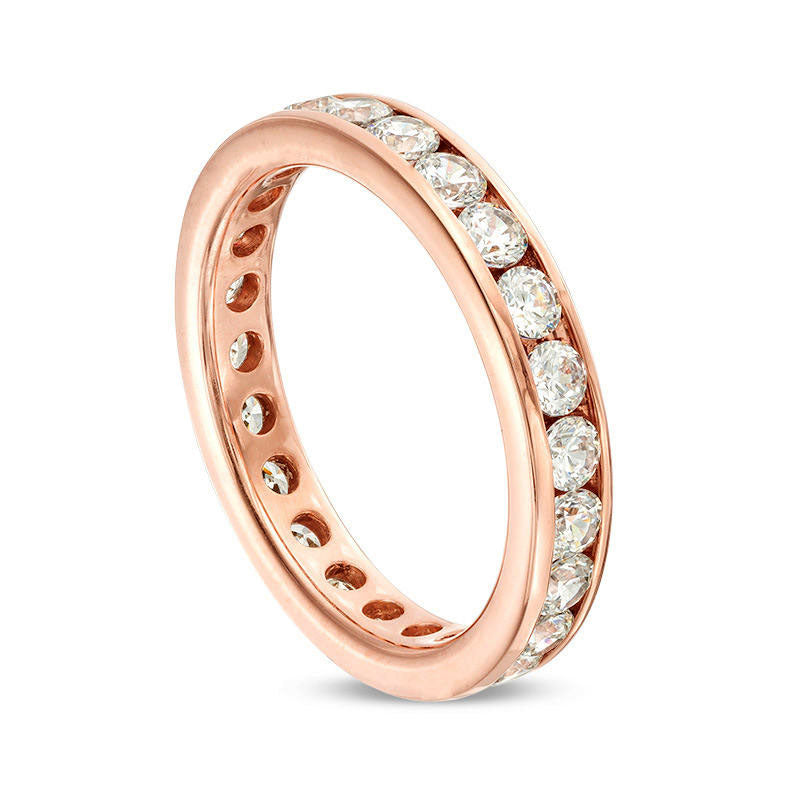 1.5 CT. T.W. Natural Diamond Eternity Wedding Band in Solid 18K Rose Gold (G/SI2)