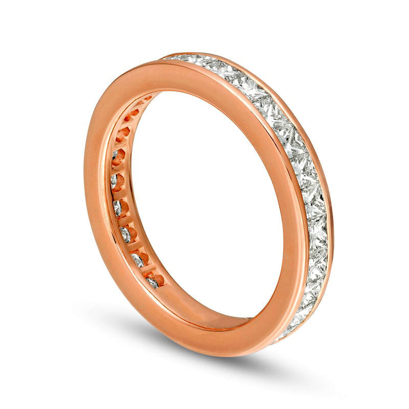 2.5 CT. T.W. Princess-Cut Natural Diamond Eternity Wedding Band in Solid 18K Rose Gold (G/SI2)