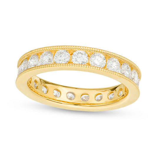 2.0 CT. T.W. Natural Diamond Antique Vintage-Style Eternity Band in Solid 14K Gold (H/SI2)