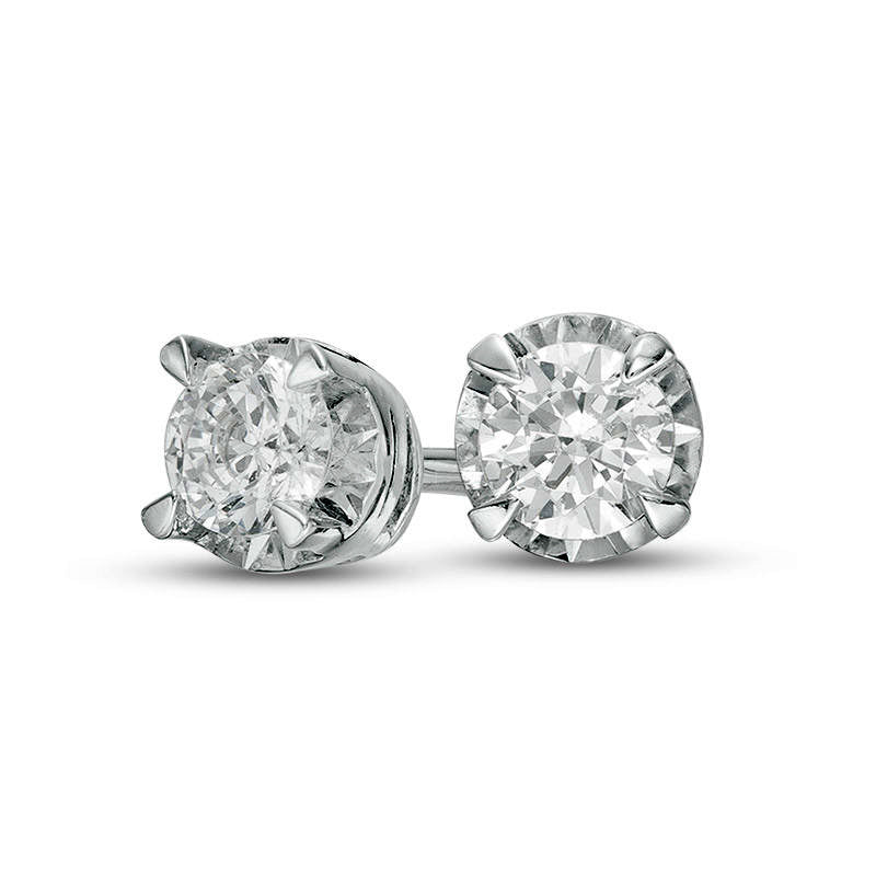 0.33 CT. T.W. Diamond Solitaire Stud Earrings in Sterling Silver