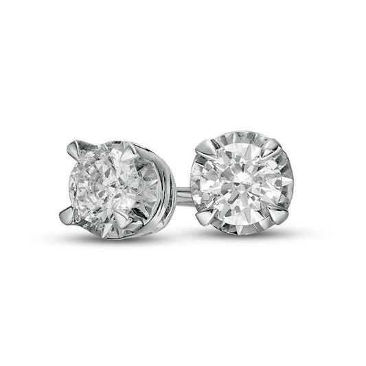 0.33 CT. T.W. Diamond Solitaire Stud Earrings in Sterling Silver