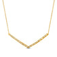 0.25 CT. T.W. Baguette and Round Natural Diamond Chevron Necklace in 10K Yellow Gold
