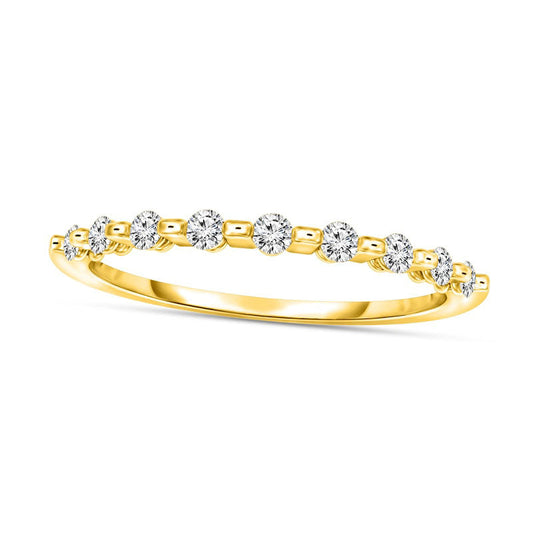 0.17 CT. T.W. Natural Diamond Nine Stone Stackable Band in Solid 14K Gold