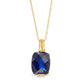 Elongated Cushion-Cut Lab-Created Blue Sapphire Pendant in 10K Yellow Gold