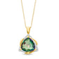 10.0mm Trillion-Cut Mystic Fire Topaz and Natural Diamond Accent Trinity Frame Pendant in 10K Yellow Gold