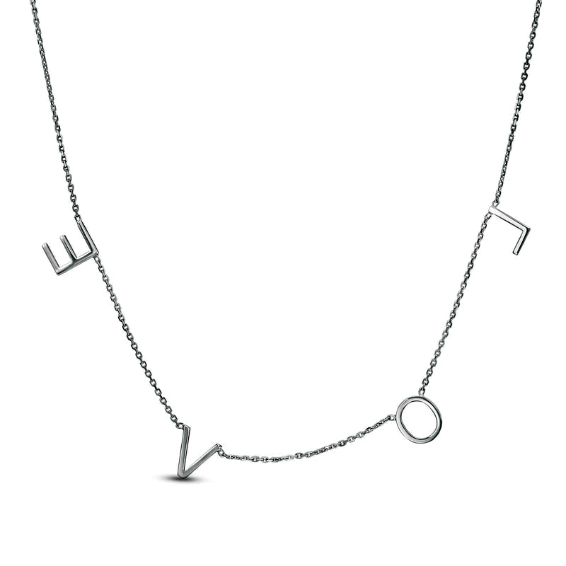 LOVE Station Necklace in 14K White Gold