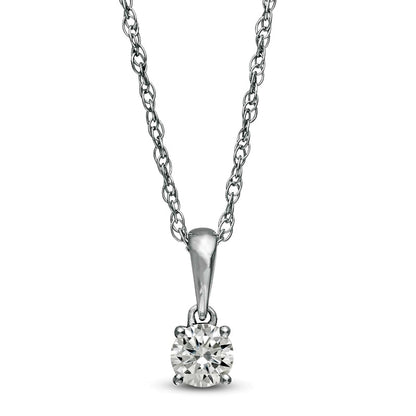 0.25 CT. Natural Clarity Enhanced Solitaire Pendant in 10K White Gold