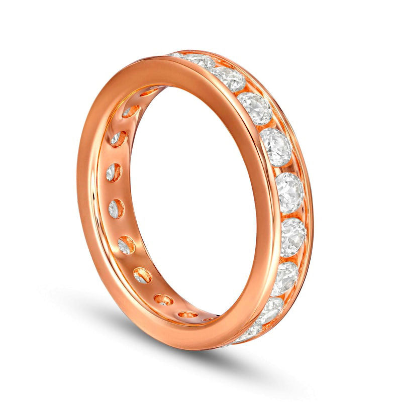 2.0 CT. T.W. Natural Diamond Channel-Set Eternity Wedding Band in Solid 14K Rose Gold