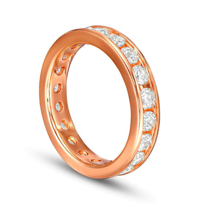 2.0 CT. T.W. Natural Diamond Channel-Set Eternity Wedding Band in Solid 14K Rose Gold