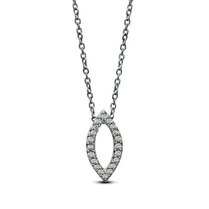 0.13 CT. T.W. Natural Diamond Marquise Outline Pendant in 14K White Gold