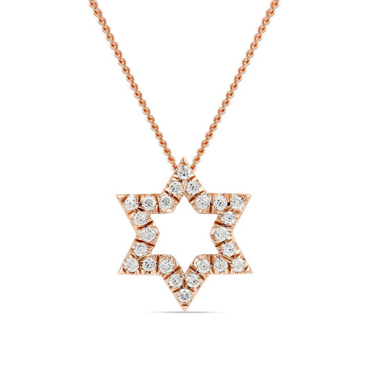 0.2 CT. T.W. Natural Diamond Star Pendant in 14K Rose Gold