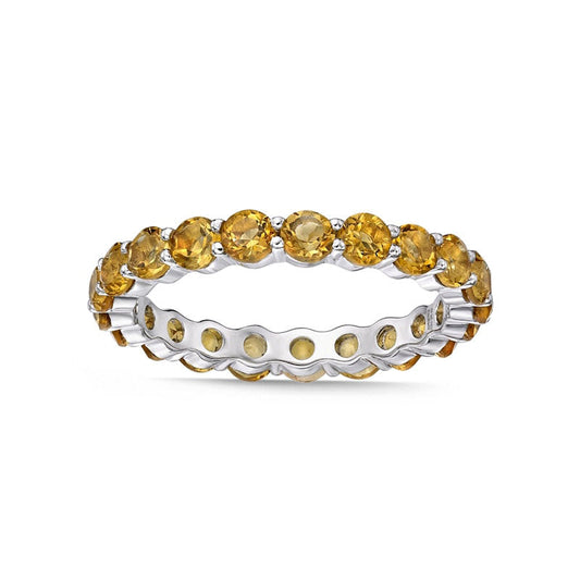 3.0mm Citrine Eternity Band in Sterling Silver