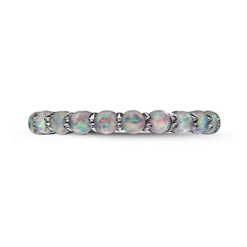 3.0mm Lab-Created Opal Eternity Band in Sterling Silver