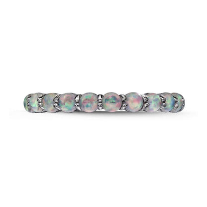 3.0mm Lab-Created Opal Eternity Band in Sterling Silver