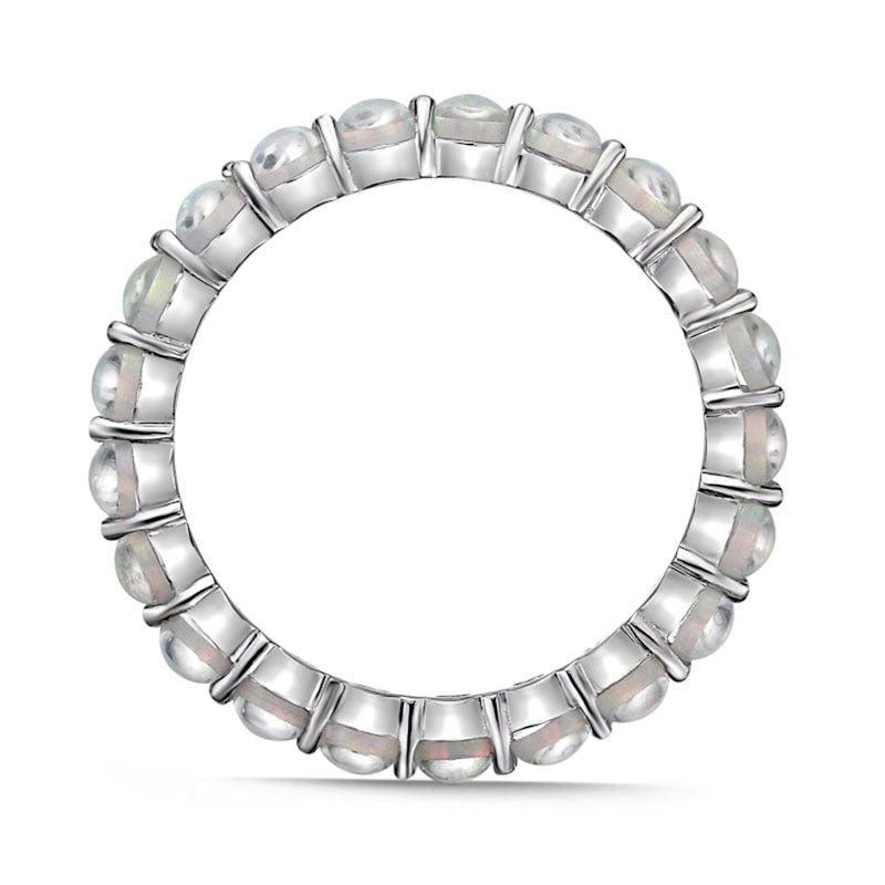 3.0mm Lab-Created Opal Eternity Band in Sterling Silver