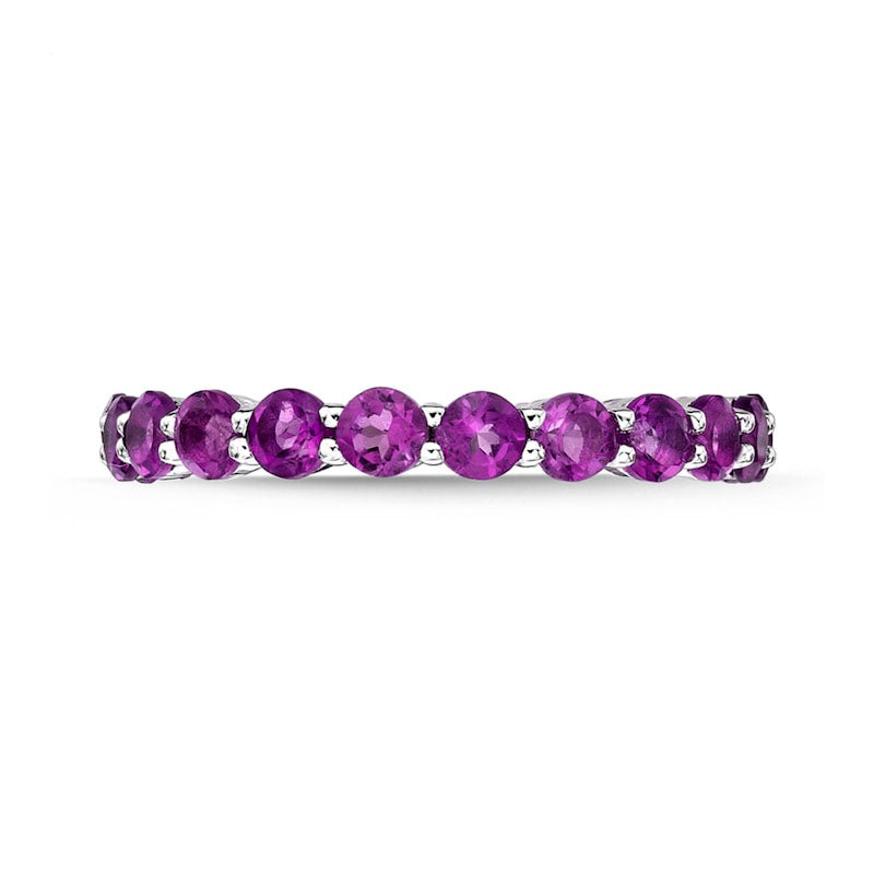 3.0mm Lab-Created Ruby Eternity Band in Sterling Silver