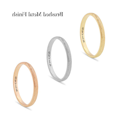 Ladies' 2.0mm Half-Round Engravable Wedding Band in Solid 10K White, Yellow or Rose Gold (1 Line)