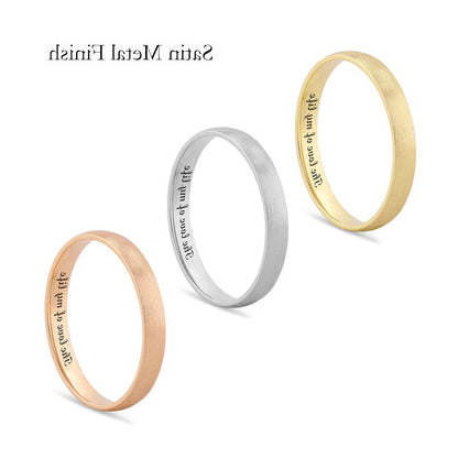 Ladies' 3.0mm Comfort-Fit Engravable Wedding Band in Solid 14K White, Yellow or Rose Gold (1 Line)