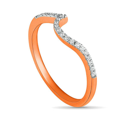 0.33 CT. T.W. Princess-Cut Natural Diamond Frame Bypass Shank Bridal Engagement Ring Set in Solid 10K Rose Gold