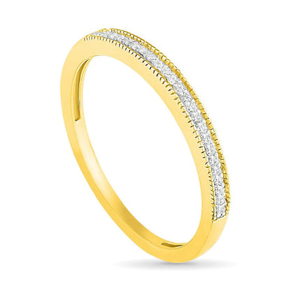 0.33 CT. T.W. Princess-Cut Natural Diamond Frame Antique Vintage-Style Bridal Engagement Ring Set in Solid 10K Yellow Gold