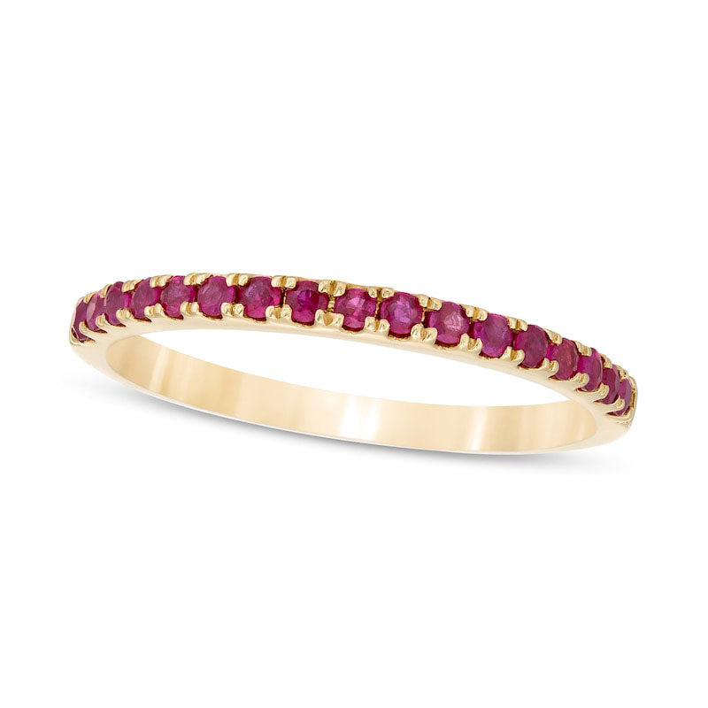 Ruby Petite Stackable Band in Solid 10K Yellow Gold