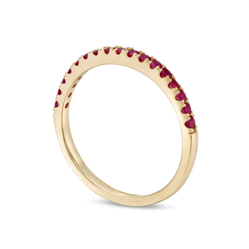 Ruby Petite Stackable Band in Solid 10K Yellow Gold