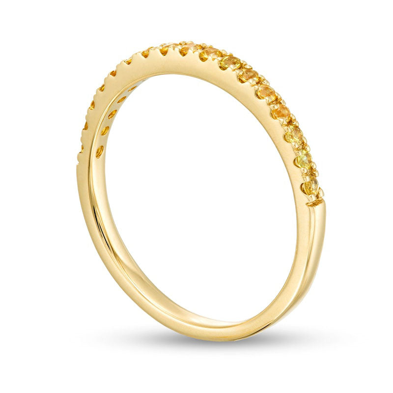 Yellow Sapphire Petite Stackable Band in Solid 10K Yellow Gold