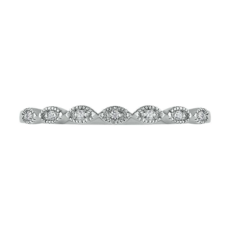 0.25 CT. T.W. Natural Diamond Antique Vintage-Style Scallop Shank Bridal Engagement Ring Set in Sterling Silver
