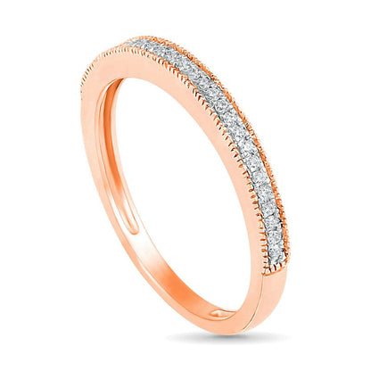 0.33 CT. T.W. Composite Natural Diamond Marquise Antique Vintage-Style Bridal Engagement Ring Set in Solid 10K Rose Gold