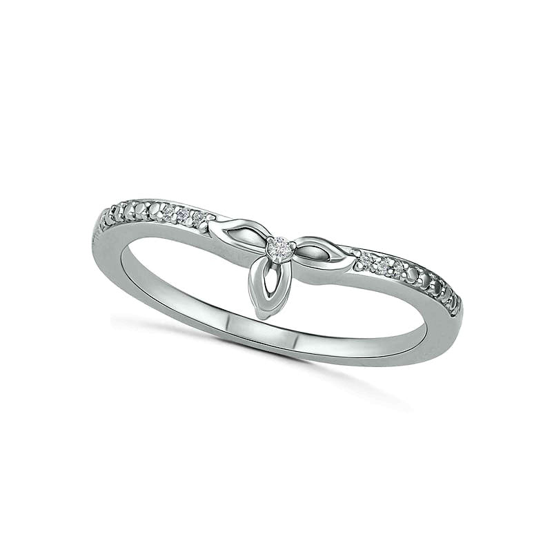 Oval Lab-Created Ruby and 0.07 CT. T.W. Diamond Bead Frame Flower-Sides Split Shank Bridal Engagement Ring Set in Sterling Silver