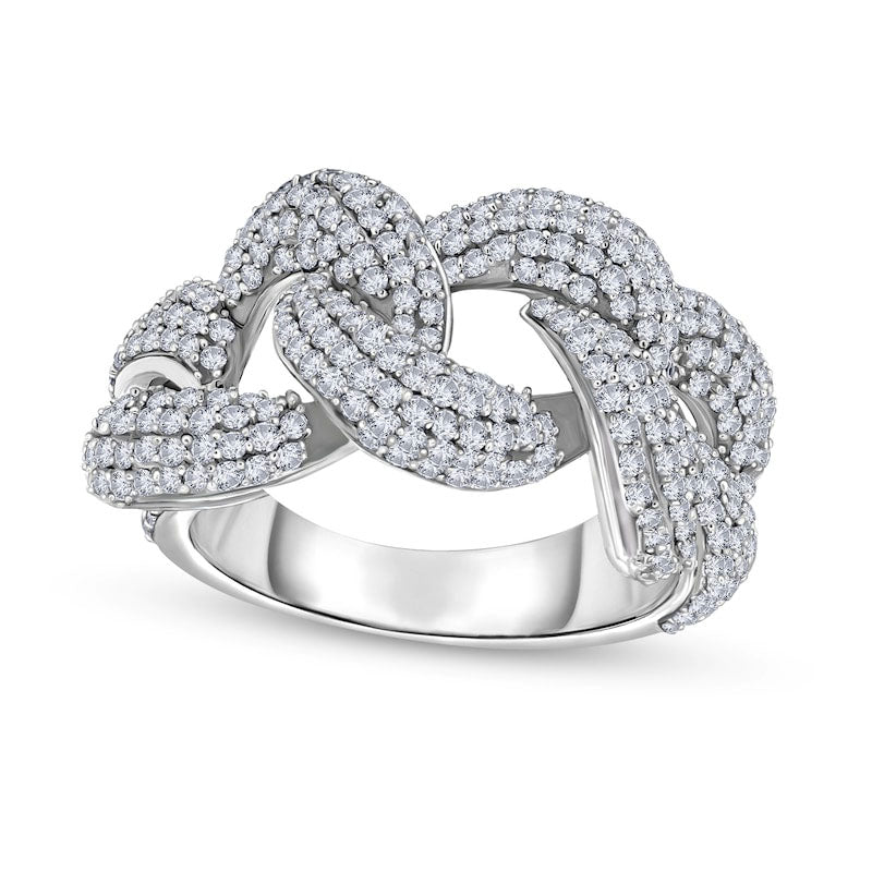 1.75 CT. T.W. Natural Diamond Chain Link Ring in Sterling Silver