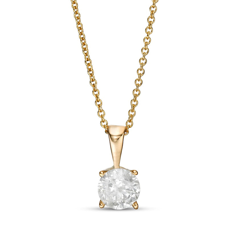 1.25 CT. Natural Clarity Enhanced Solitaire Pendant in 10K Yellow Gold (I/I3)