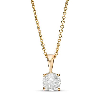 1.25 CT. Natural Clarity Enhanced Solitaire Pendant in 10K Yellow Gold (I/I3)