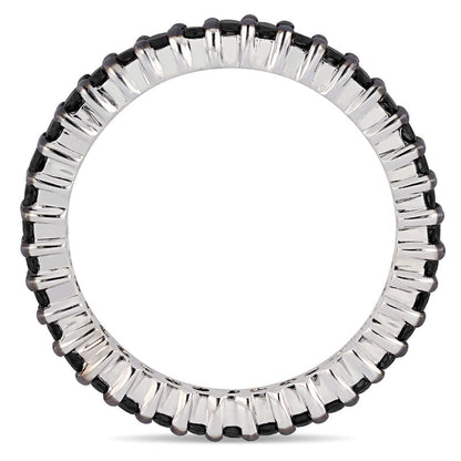1.0 CT. T.W. Black Enhanced Natural Diamond Eternity Band in Solid 10K White Gold