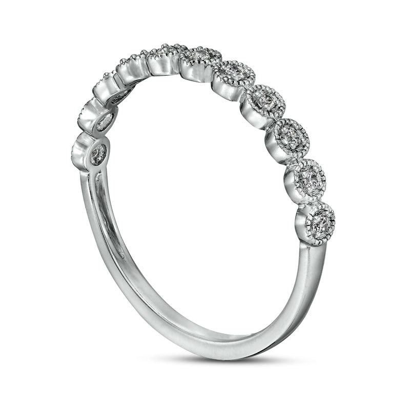 0.07 CT. T.W. Natural Diamond Circle Stackable Anniversary Band in Solid 10K White Gold
